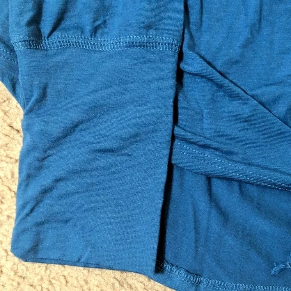 NWT GLYDER Tie Back Dolman Moroccan Blue Long Sleeve Shirt, Multiple Sizes - Picture 6 of 13